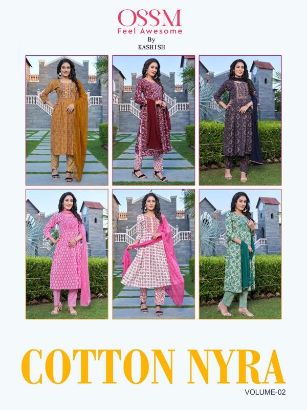 Ossm Cotton Nyra Vol 2 Cotton Kurti With Bottom Dupatta Collection